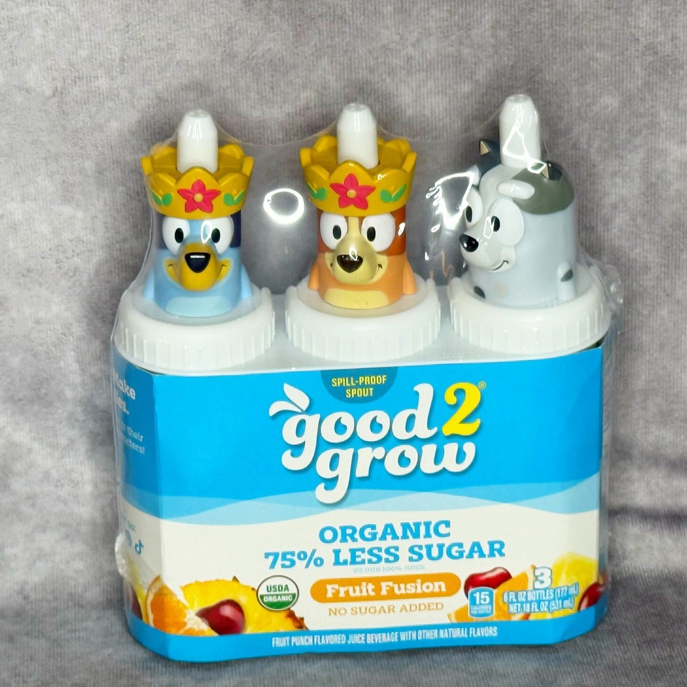 NEW Bluey Good 2 To‎ Grow Juice Toppers Disney Bluey Bingo Muffin RARE Sealed